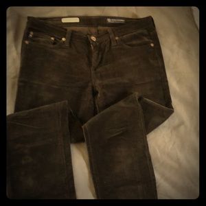 Chocolate corduroy straight leg pants